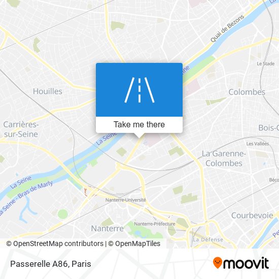 Passerelle A86 map