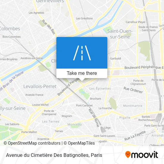Avenue du Cimetière Des Batignolles map