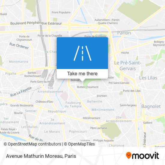 Mapa Avenue Mathurin Moreau