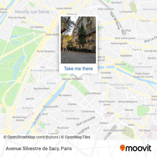 Mapa Avenue Silvestre de Sacy