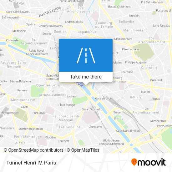 Tunnel Henri IV map