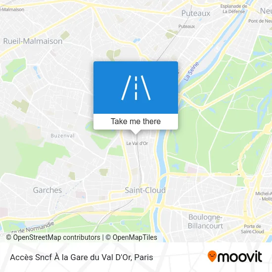 Accès Sncf À la Gare du Val D'Or map