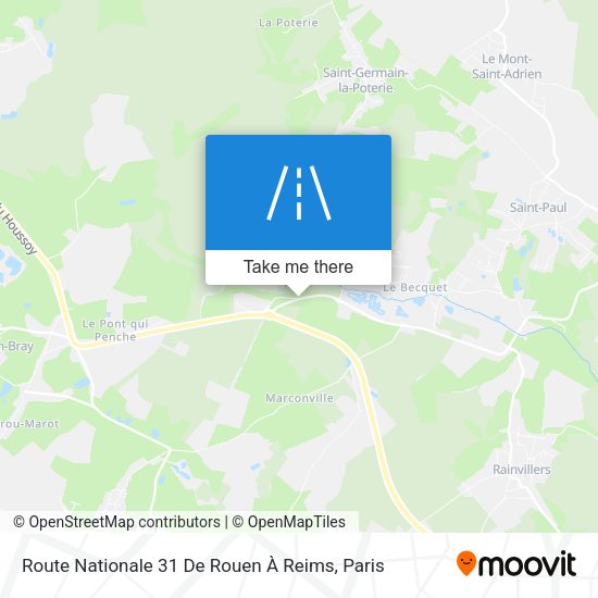 Route Nationale 31 De Rouen À Reims map