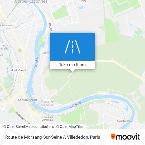 Route De Morsang-Sur-Seine À Villededon map