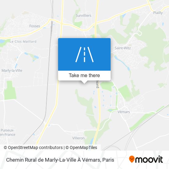 Chemin Rural De Marly-La-Ville À Vémars map
