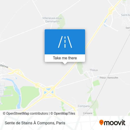 Sente de Stains À Compons map