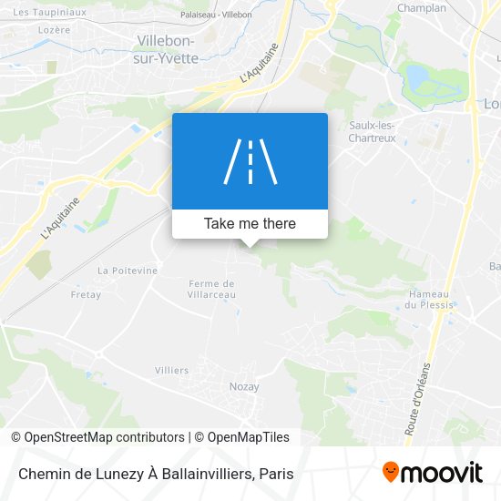 Chemin de Lunezy À Ballainvilliers map