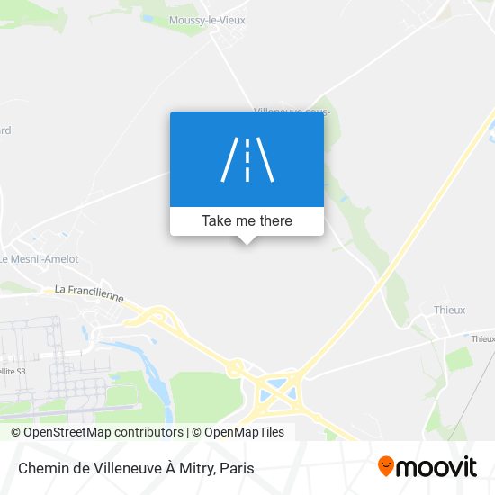 Chemin De Villeneuve À Mitry map