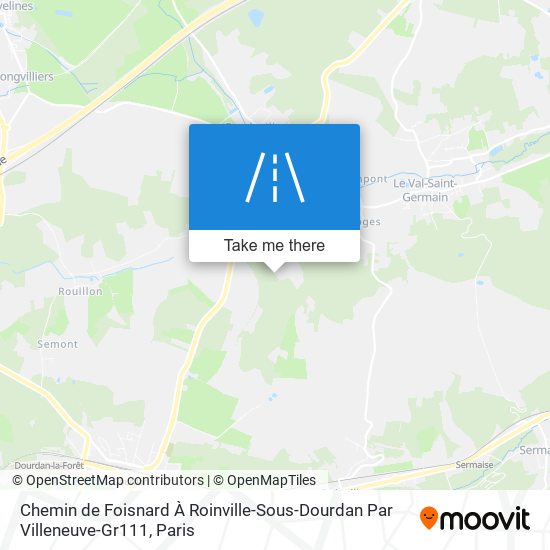 Chemin De Foisnard À Roinville-Sous-Dourdan Par Villeneuve-Gr111 map