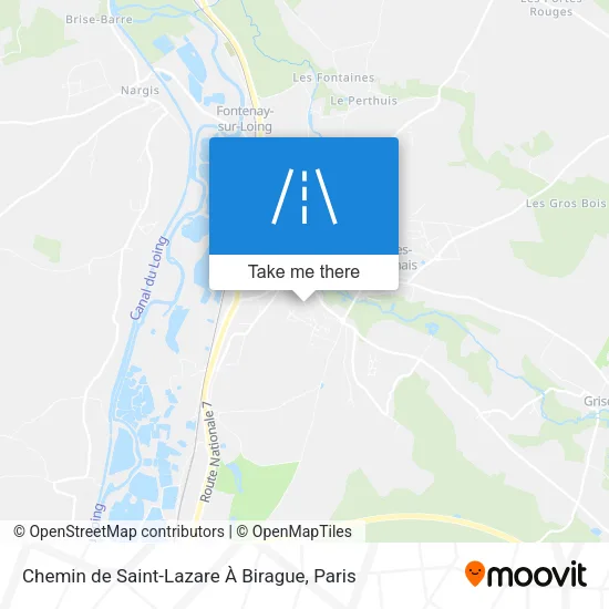 Chemin de Saint-Lazare À Birague map