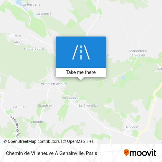 Chemin de Villeneuve À Genainville map