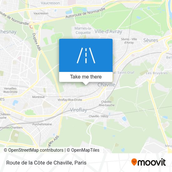 Route de la Côte de Chaville map