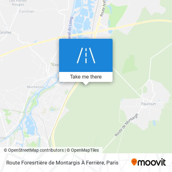 Route Foresrtière de Montargis À Ferrière map