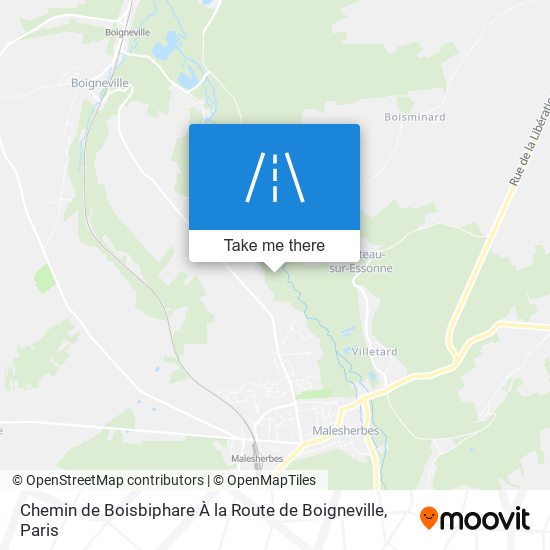 Chemin de Boisbiphare À la Route de Boigneville map