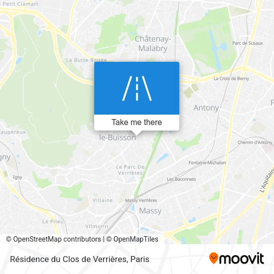 Résidence du Clos de Verrières map