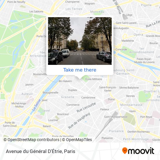 Mapa Avenue du Général D'Étrie