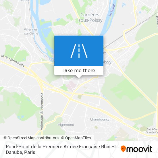 Mapa Rond-Point de la Première Armée Française Rhin Et Danube