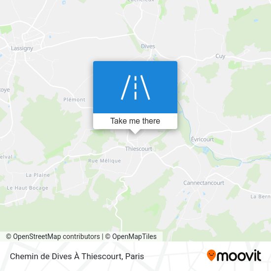 Chemin de Dives À Thiescourt map