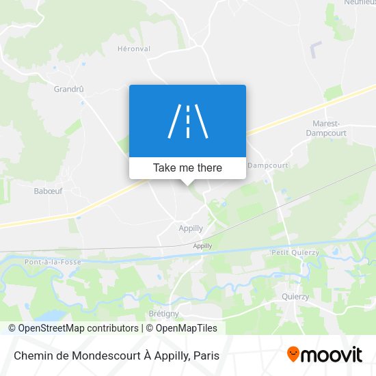 Chemin de Mondescourt À Appilly map