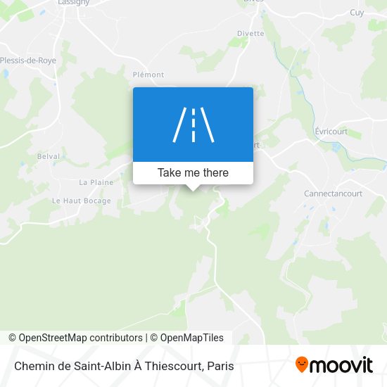 Chemin de Saint-Albin À Thiescourt map