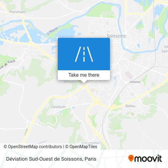 Déviation Sud-Ouest de Soissons map