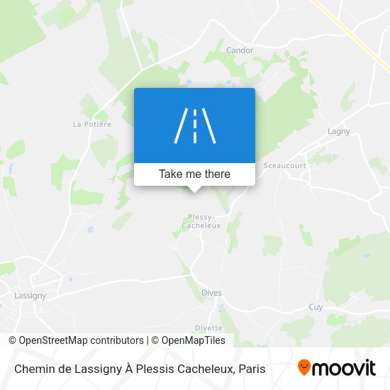 Chemin de Lassigny À Plessis Cacheleux map