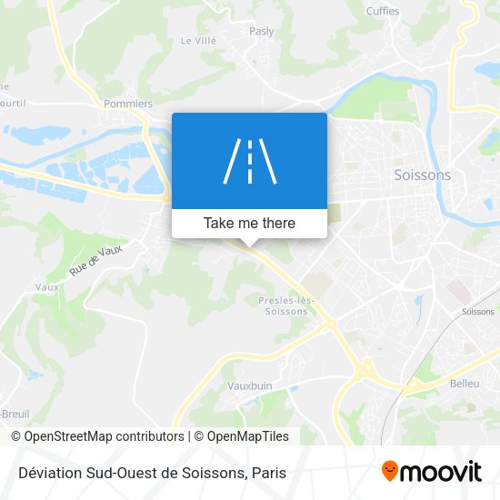 Déviation Sud-Ouest de Soissons map
