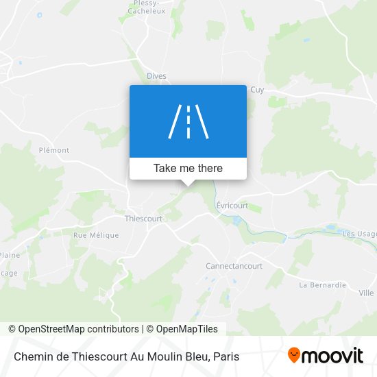 Chemin de Thiescourt Au Moulin Bleu map