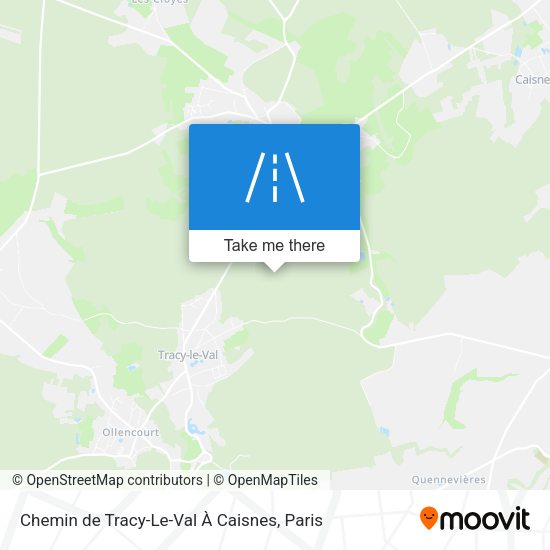 Chemin de Tracy-Le-Val À Caisnes map
