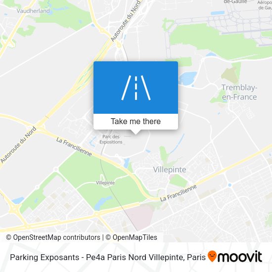 Parking Exposants - Pe4a Paris Nord Villepinte map