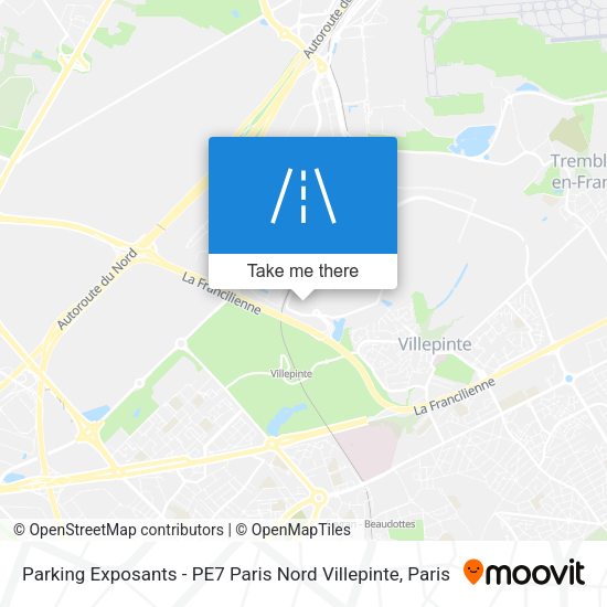 Parking Exposants - PE7 Paris Nord Villepinte map