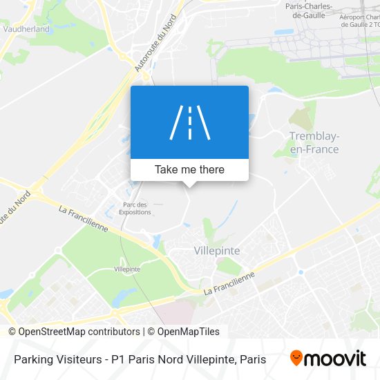 Parking Visiteurs - P1 Paris Nord Villepinte map