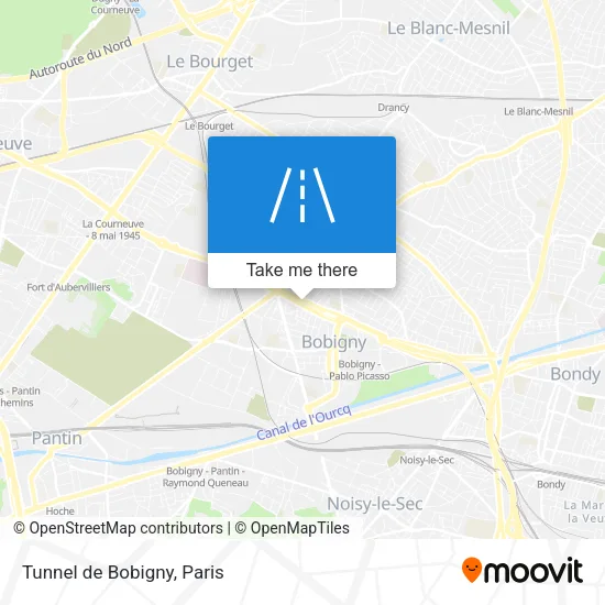 Tunnel de Bobigny map