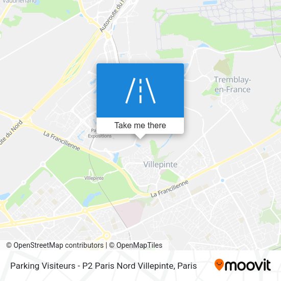 Parking Visiteurs - P2 Paris Nord Villepinte map