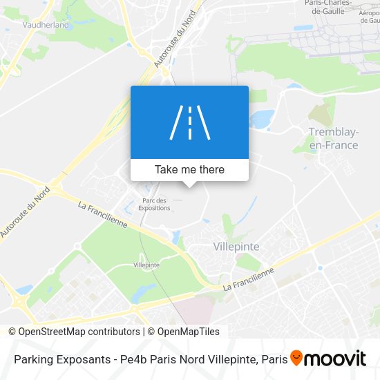 Parking Exposants - Pe4b Paris Nord Villepinte map