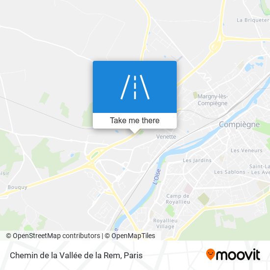 Chemin de la Vallée de la Rem map