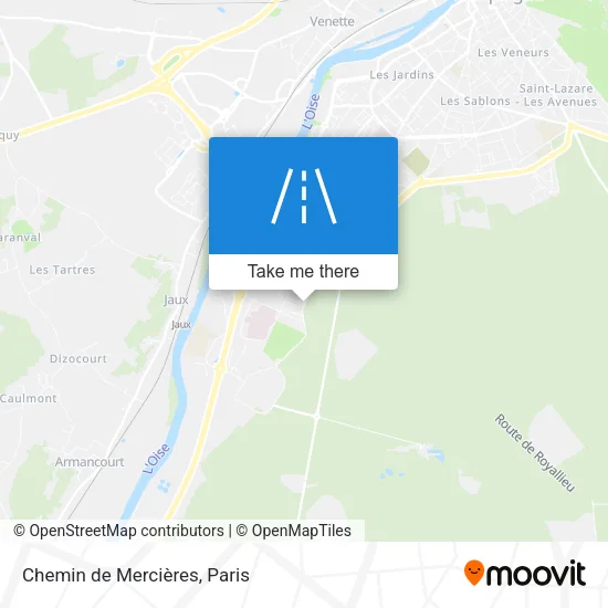 Mapa Chemin de Mercières