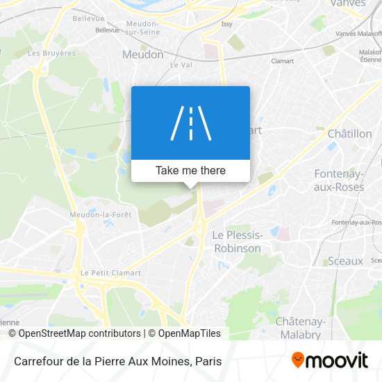 Carrefour de la Pierre Aux Moines map