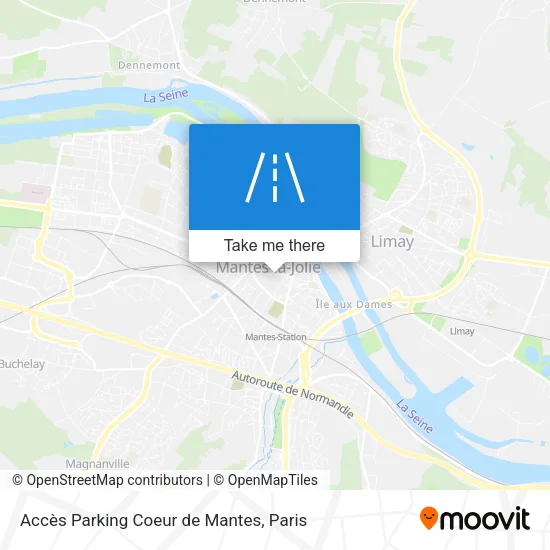 Accès Parking Coeur de Mantes map