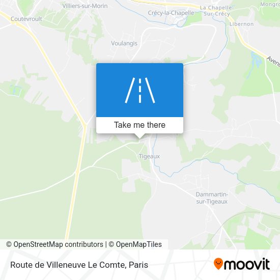 Route de Villeneuve Le Comte map