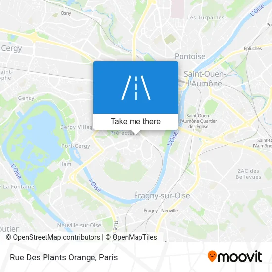 Rue Des Plants Orange map