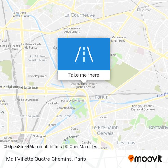 Mail Villette Quatre-Chemins map