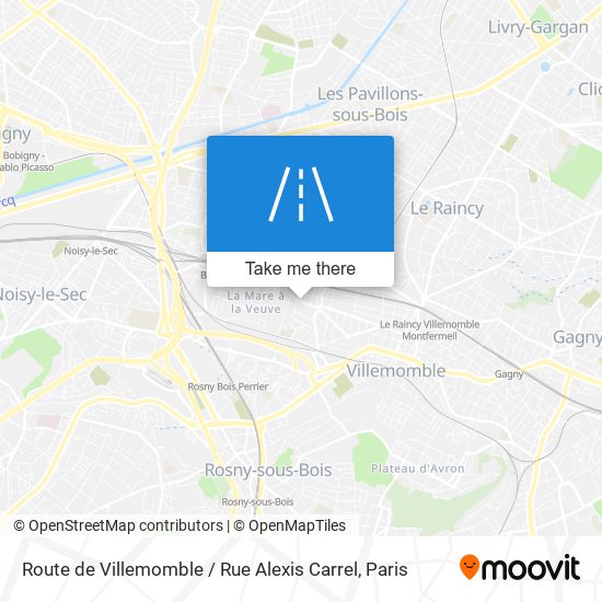 Route de Villemomble / Rue Alexis Carrel map