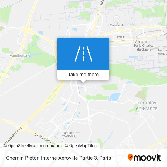 Chemin Pieton Interne Aéroville Partie 3 map