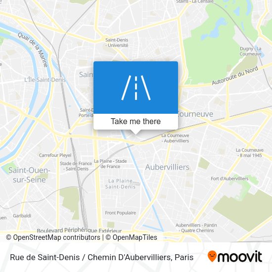 Rue de Saint-Denis / Chemin D'Aubervilliers map