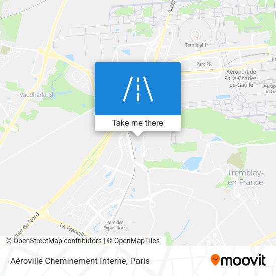 Aéroville Cheminement Interne map