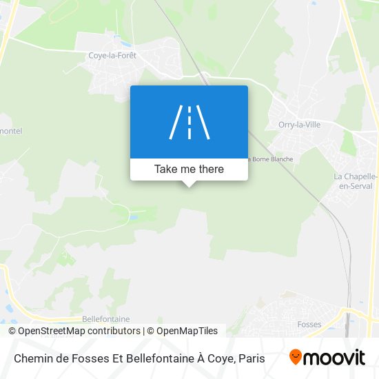 Chemin de Fosses Et Bellefontaine À Coye map