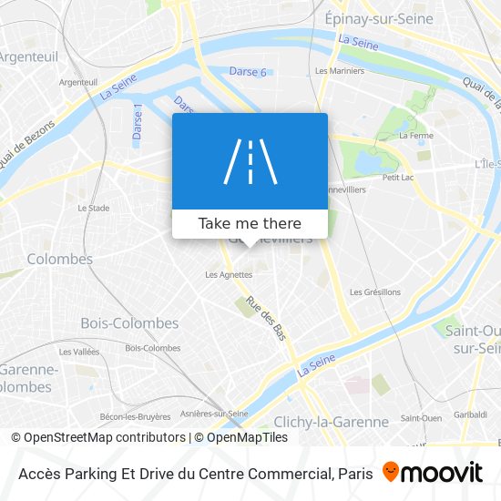 Mapa Accès Parking Et Drive du Centre Commercial