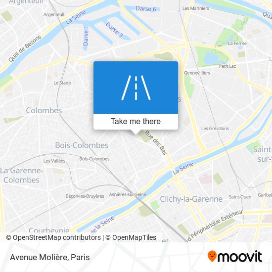 Mapa Avenue Molière