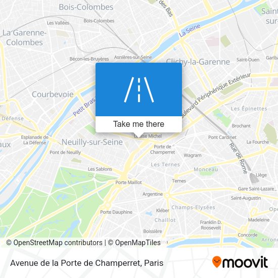Avenue de la Porte de Champerret map